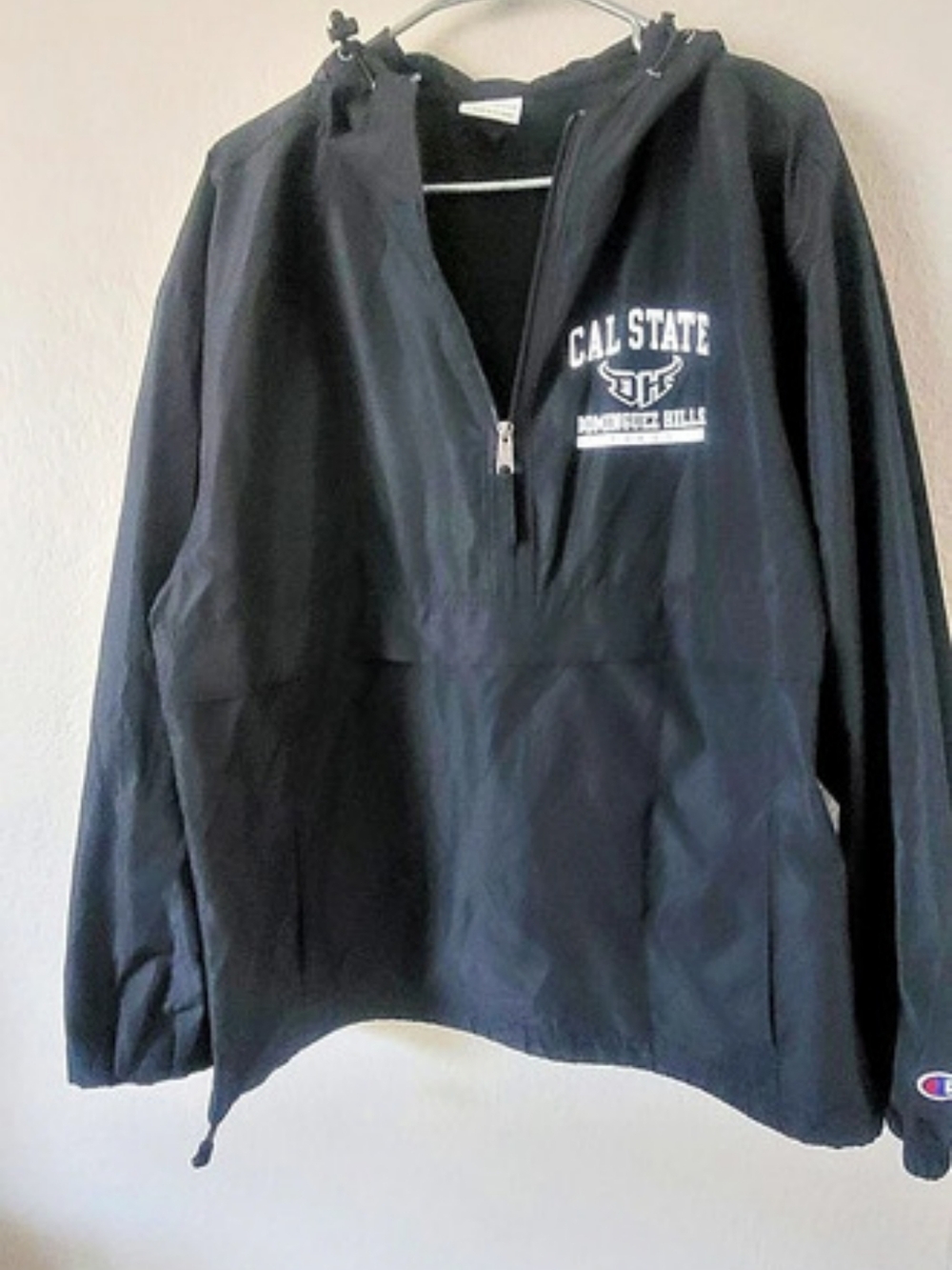 Champion Packable Anorak Jacket - Cal State Dominguez Hills Toros Black Men's L